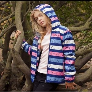 hiheart girls hooded windbreaker jacket
